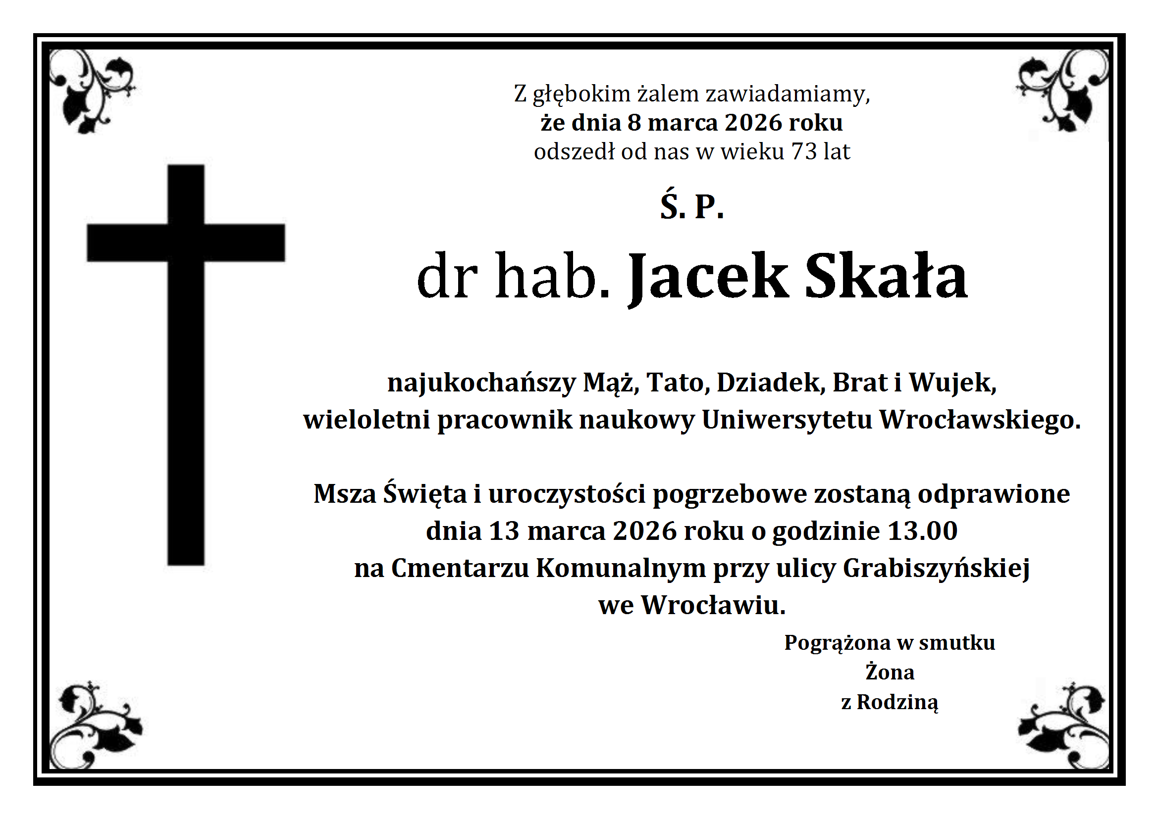 klepsydra śp. Jacek Skała